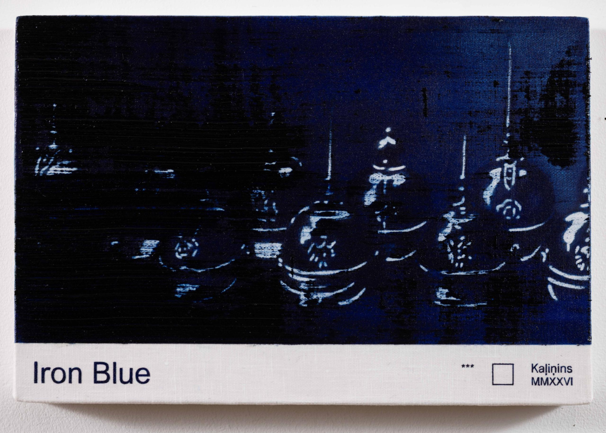 Prūsijas zilais Nr. 5 | Prussian Blue No. 5, 2026. Lins, eļļa | Oil on linen, 20 × 30 × 3 cm.