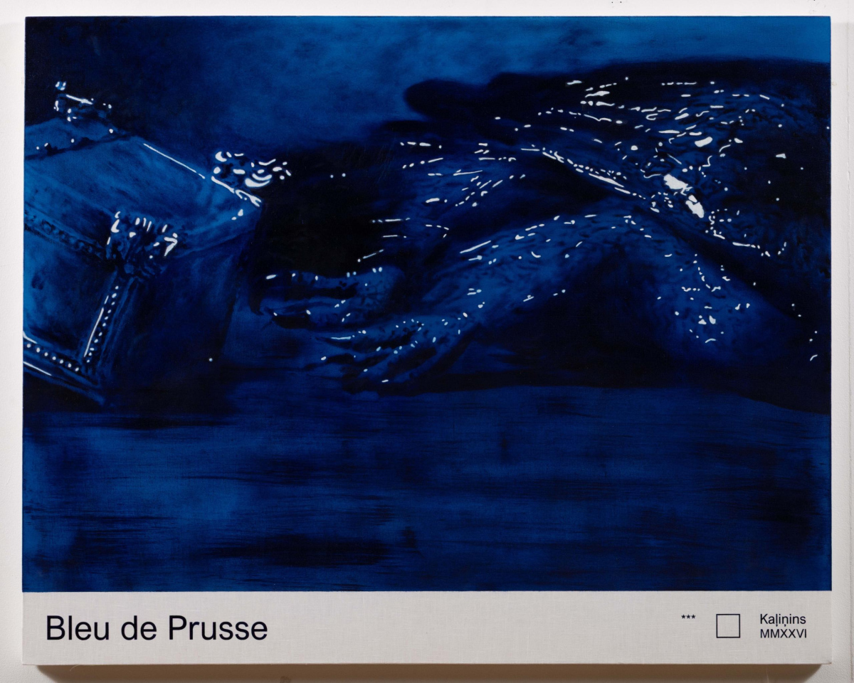 Prūsijas zilais Nr. 6 | Prussian Blue No. 6, 2026. Lins, eļļa | Oil on linen, 80 × 99.5 × 3 cm.