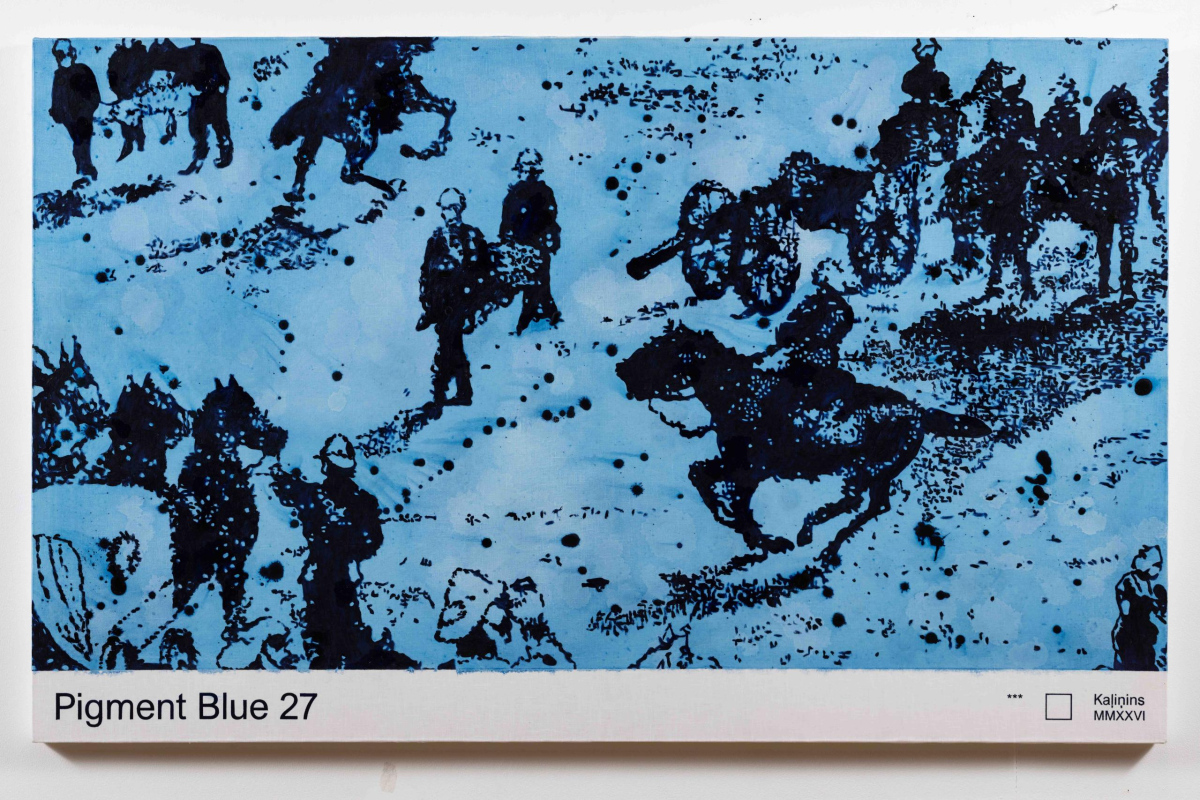 Prūsijas zilais Nr. 7 | Prussian Blue No. 7, 2026. Lins, eļļa | Oil on linen, 79 × 127 × 3 cm.