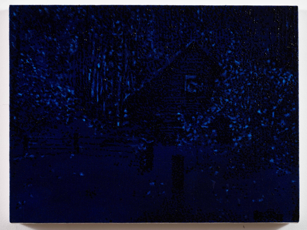 Prūsijas zilais Nr. 17, 2026. Audekls, eļļa, 30 × 40 × 3 cm.